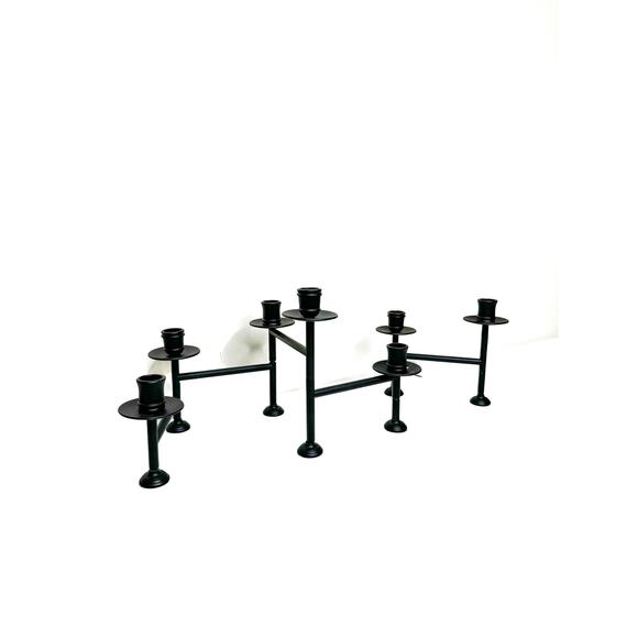 Vintage Articulating Metal 7 Candle Holder, Table Centerpiece Candelabra - Picture 2 of 8